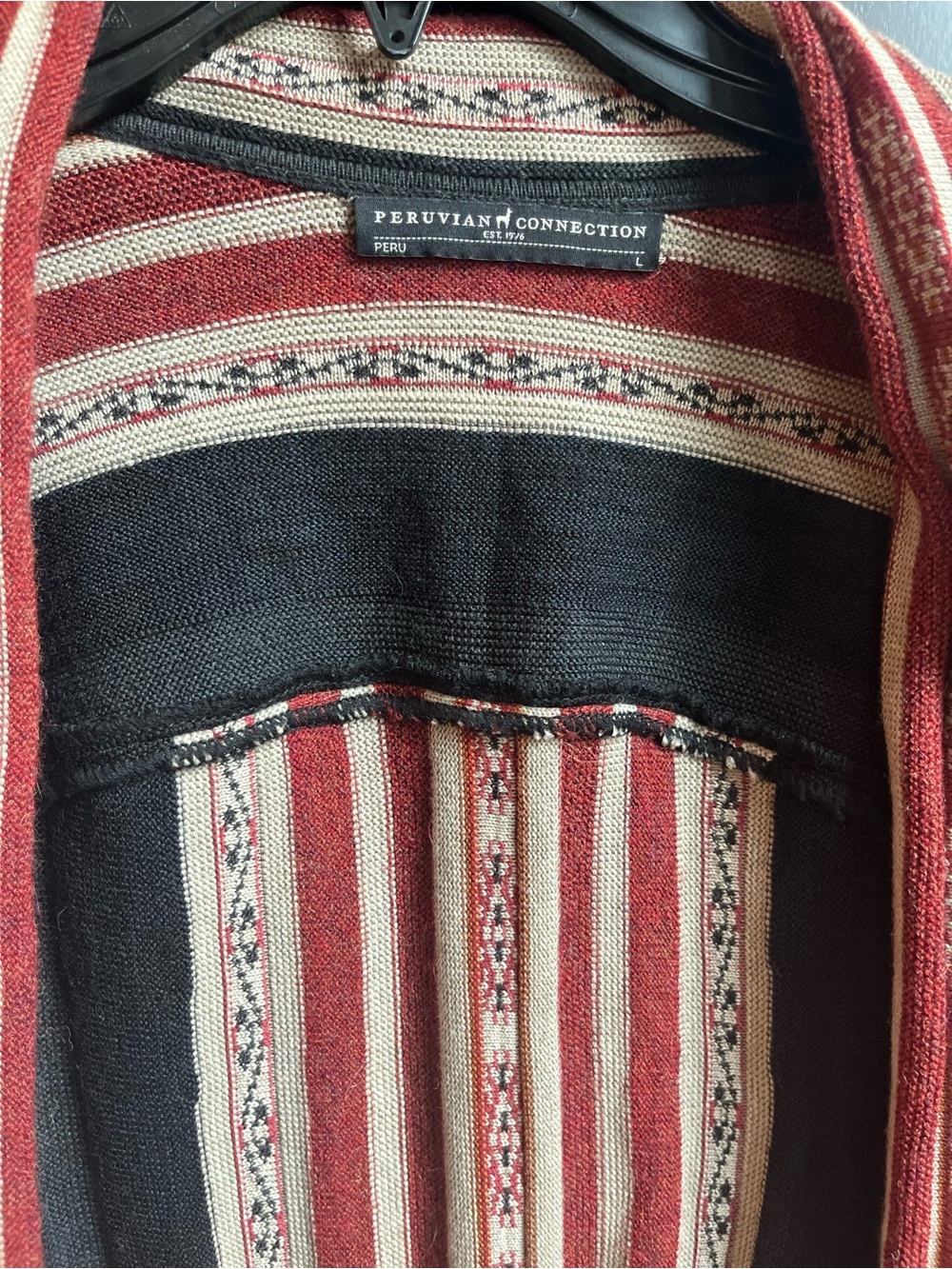 Peruvian Connection Luxury Artisanal Open Front Cardigan Sweater Duster Large - Picture 3 of 9